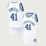 Camiseta Dirk Nowitzki NO 41 Dallas Mavericks Mitchell & Ness 1998-99 Blanco