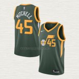 Camiseta Donovan Mitchell NO 45 Utah Jazz Earned 2018-19 Verde