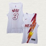 Camiseta Dwyane Wade NO 3 Miami Heat Fashion Royalty Blanco