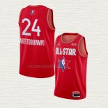 Camiseta Giannis Antetokounmpo NO 24 Milwaukee Bucks All Star 2020 Rojo