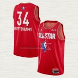 Camiseta Giannis Antetokounmpo NO 34 Milwaukee Bucks All Star 2020 Rojo