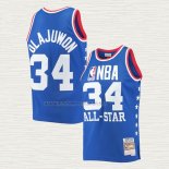 Camiseta Hakeem Olajuwon NO 34 All Star 1985 Azul