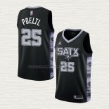 Camiseta Jakob Poeltl NO 25 San Antonio Spurs Statement 2022-23 Negro