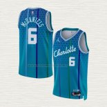 Camiseta Jalen McDaniels NO 6 Charlotte Hornets Ciudad 2021-22 Azul