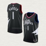 Camiseta James Harden NO 1 Los Angeles Clippers Statement Negro