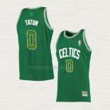 Camiseta Jayson Tatum NO 0 Boston Celtics Hardwood Classics Snakeskin 2021 Verde