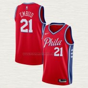 Camiseta Joel Embiid NO 21 Philadelphia 76ers Statement Rojo