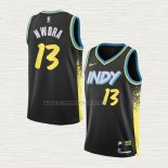 Camiseta Jordan Nwora NO 13 Indiana Pacers Ciudad 2023-24 Negro