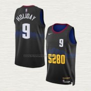 Camiseta Justin Holiday NO 9 Denver Nuggets Ciudad 2023-24 Negro