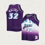 Camiseta Karl Malone NO 32 Nino Utah Jazz Mitchell & Ness 1996-97 Violeta