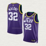 Camiseta Karl Malone NO 32 Utah Jazz Classic 2023-24 Violeta