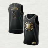 Camiseta Kawhi Leonard NO 2 Los Angeles Clippers Golden Edition Negro