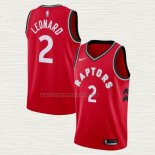 Camiseta Kawhi Leonard NO 2 Toronto Raptors Icon 2018 Rojo