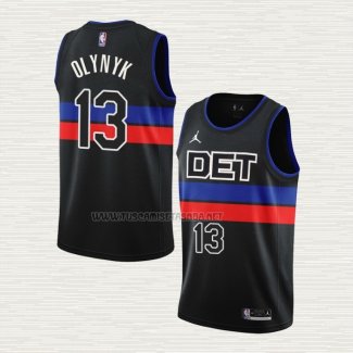 Camiseta Kelly Olynyk NO 13 Detroit Pistons Statement 2022-23 Negro