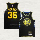 Camiseta Kevin Durant NO 35 Golden State Warriors Ciudad 2021-22 Negro