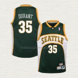 Camiseta Kevin Durant NO 35 Nino Seattle SuperSonics Mitchell & Ness 2007-08 Verde