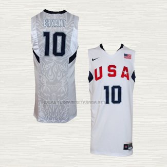 Camiseta Kobe Bryant NO 10 USA 2008 Blanco