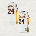 Camiseta Kobe Bryant NO 24 Los Angeles Lakers Hardwood Classics Blanco