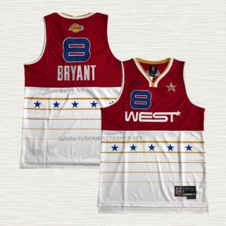 Camiseta Kobe Bryant NO 8 All Star 2006 Rojo Blanco