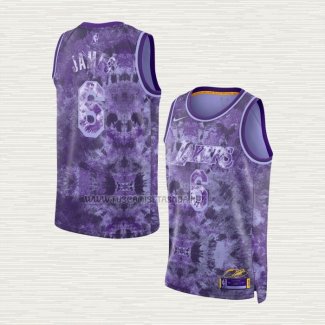 Camiseta LeBron James NO 6 Los Angeles Lakers Select Series 2023 Violeta