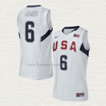 Camiseta LeBron James NO 6 USA 2008 Blanco