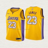Camiseta Lebron James NO 23 Nino Los Angeles Lakers Icon 2018 Amarillo