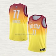 Camiseta Luka Doncic NO 77 Dallas Mavericks All Star 2023 Naranja