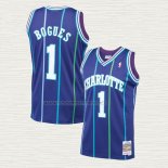 Camiseta Muggsy Bogues NO 1 Charlotte Hornets Mitchell & Ness 1994-95 Violeta