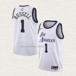 Camiseta NO 1 Los Angeles Lakers Ciudad 2022-23 Blanco D'Angelo Russell
