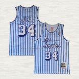 Camiseta NO 34 Los Angeles Lakers Mitchell & Ness 1996-97 Azul Blanco Shaquille O'Neal