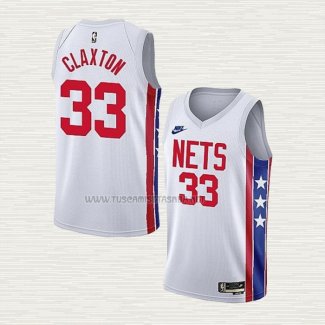 Camiseta Nic Claxton NO 33 Brooklyn Nets Classic 2022-23 Blanco