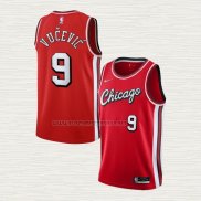 Camiseta Nikola Vucevic NO 9 Chicago Bulls Ciudad 2021-22 Rojo