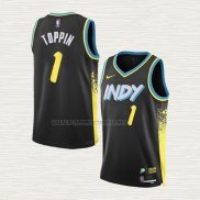 Camiseta Obi Toppin NO 1 Indiana Pacers Ciudad 2023-24 Negro