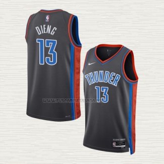 Camiseta Ousmane Dieng NO 13 Oklahoma City Thunder Ciudad 2022-23 Gris