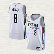 Camiseta Patty Mills NO 8 Brooklyn Nets Ciudad 2022-23 Blanco
