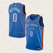 Camiseta Russell Westbrook NO 0 Oklahoma City Thunder Icon Azul