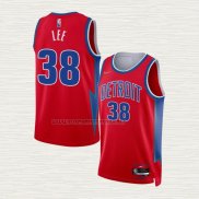 Camiseta Saben Lee NO 38 Detroit Pistons Ciudad 2021-22 Rojo
