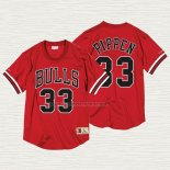 Camiseta Scottie Pippen NO 33 Chicago Bulls Manga Corta Rojo