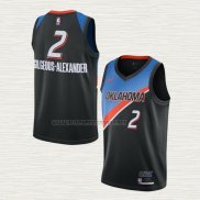 Camiseta Shai Gilgeous-Alexander NO 2 Oklahoma City Thunder Ciudad 2020-21 Negro