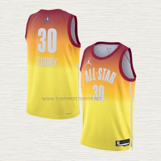 Camiseta Stephen Curry NO 30 Golden State Warriors All Star 2023 Naranja