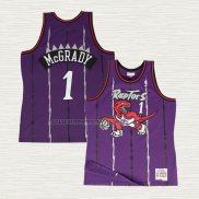 Camiseta Tracy McGrady NO 1 Toronto Raptors Hardwood Classics Throwback Violeta