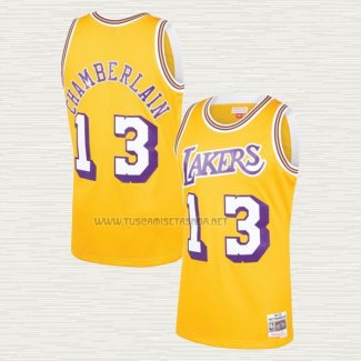 Camiseta Wilt Chamberlain NO 13 Los Angeles Lakers Mitchell & Ness 1971-72 Amarillo