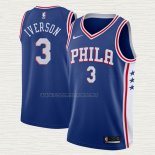 Camiseta Allen Iverson NO 3 Philadelphia 76ers Icon Azul