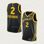 Camiseta Brandin Podziemski NO 2 Golden State Warriors Ciudad 2023-24 Negro
