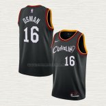 Camiseta Cedi Osman NO 16 Cleveland Cavaliers Ciudad 2020-21 Negro