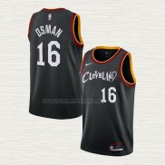 Camiseta Cedi Osman NO 16 Cleveland Cavaliers Ciudad 2020-21 Negro