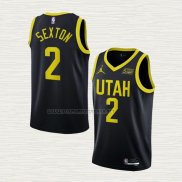 Camiseta Collin Sexton NO 2 Utah Jazz Statement 2022-23 Negro