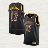 Camiseta Dennis Schroder NO 17 Los Angeles Lakers Earned 2020-21 Negro