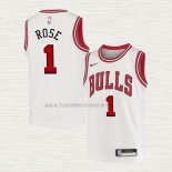 Camiseta Derrick Rose NO 1 Nino Chicago Bulls Association Blanco