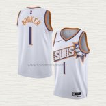 Camiseta Devin Booker NO 1 Phoenix Suns Association 2023-24 Blanco
